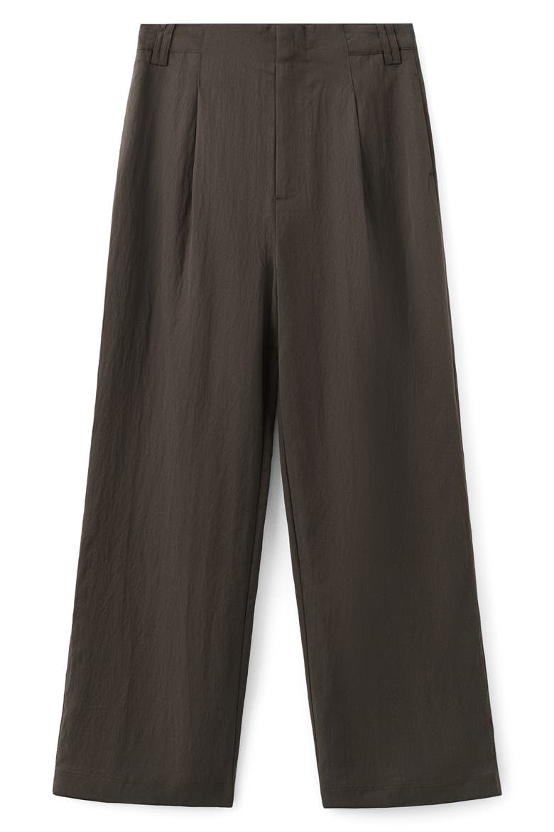 Pleated Straight Leg Pants, Alternate, color, CHOCOLATE