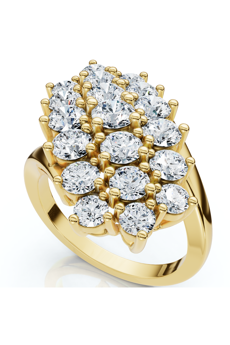 Astra 2Ct Diamond Cluster Cocktail Waterfall Women's Ring 10K Gold Lab Grown, Main, color, 10k Yellow Gold