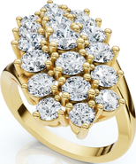 Bliss Diamond Astra 2Ct Diamond Cluster Cocktail Waterfall Women's Ring 10K Gold Lab Grown