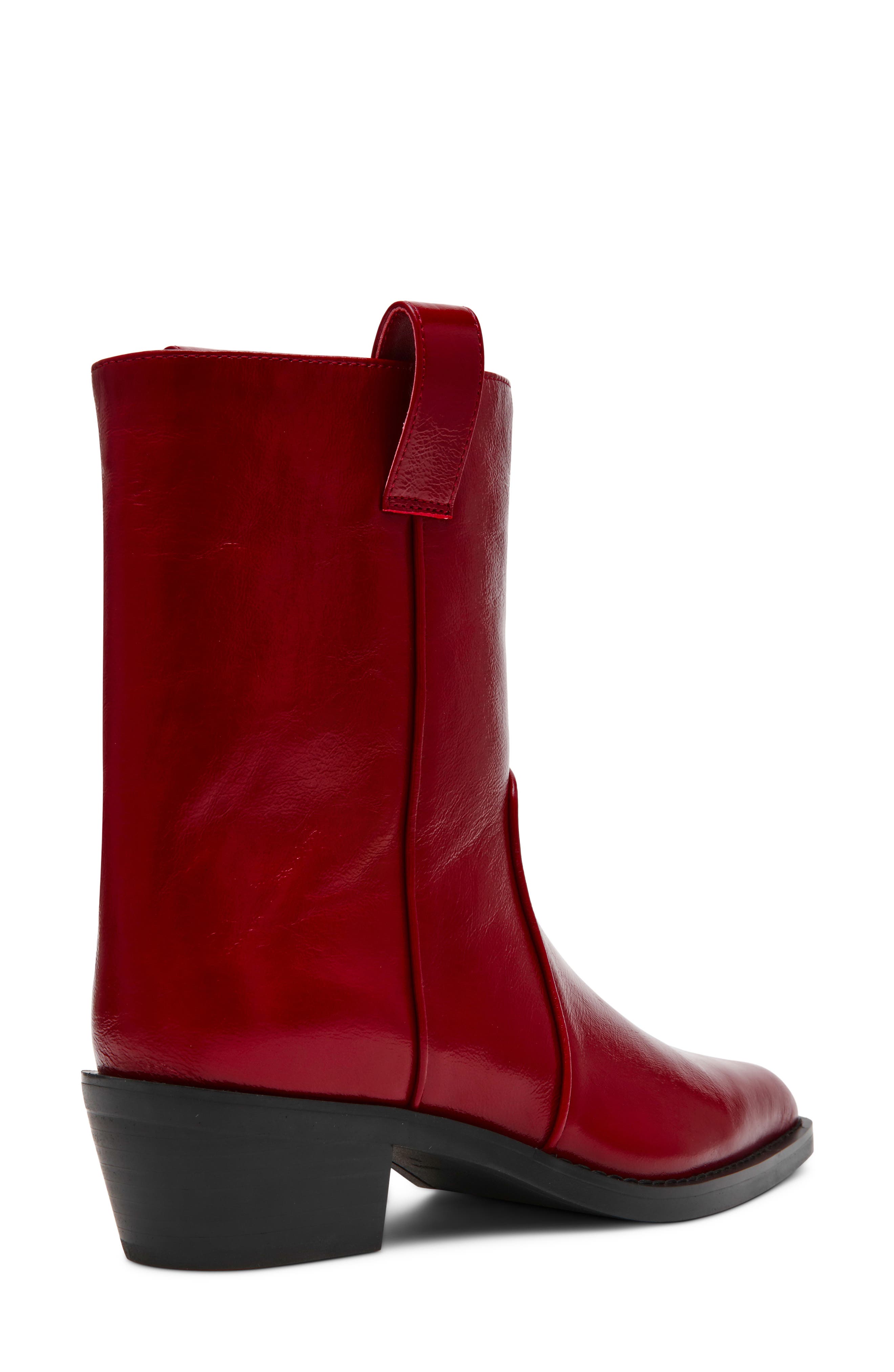 Vinny Leather Boot, Alternate, color, RED LEATHER