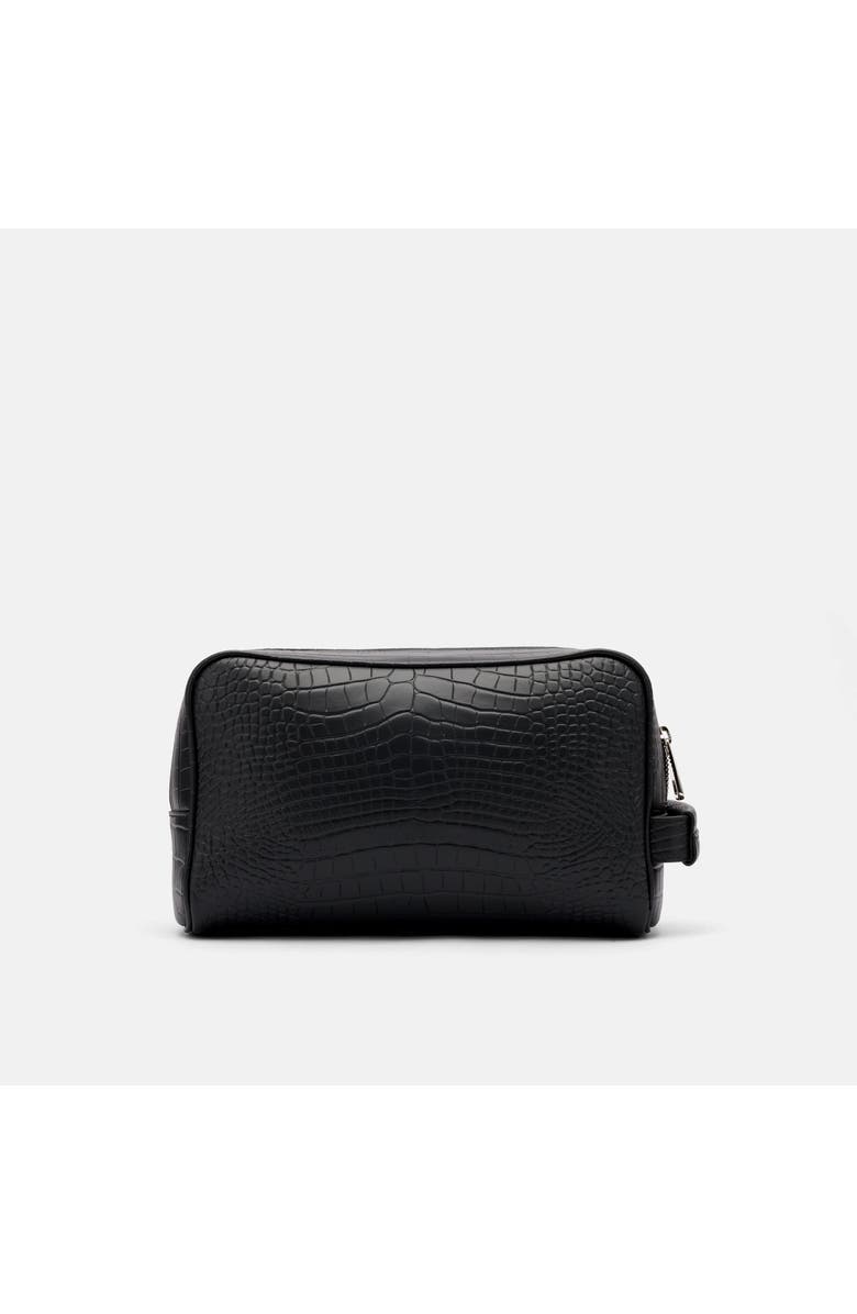 MARC NOLAN Croc-Embossed Calfskin Leather Dopp Kit, Main, color, Black Crocskin