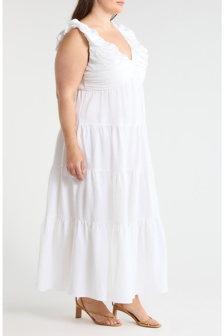 Ruffle Maxi Dress, Alternate, color, WHITE