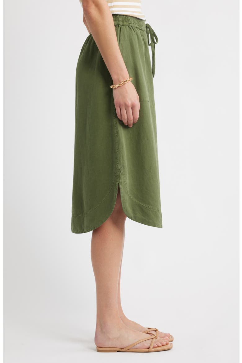 Easy Tencel™ Lyocell & Linen Blend Skirt, Alternate, color, GREEN BRONZE