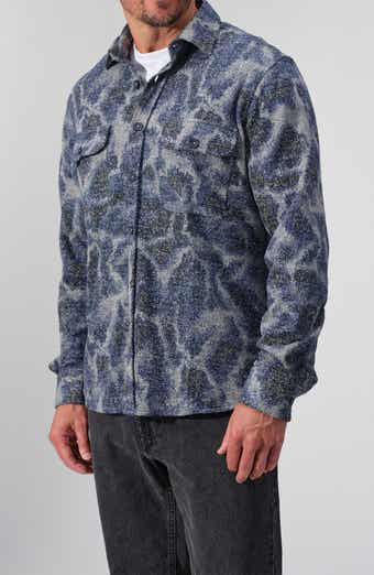 STUDIO GARNET LOS ANGELES Abstract Print Knit Button-Up Shirt