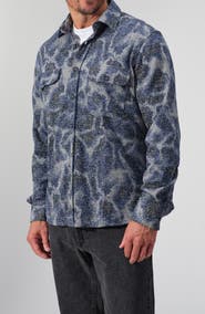 STUDIO GARNET LOS ANGELES Abstract Print Knit Button-Up Shirt
