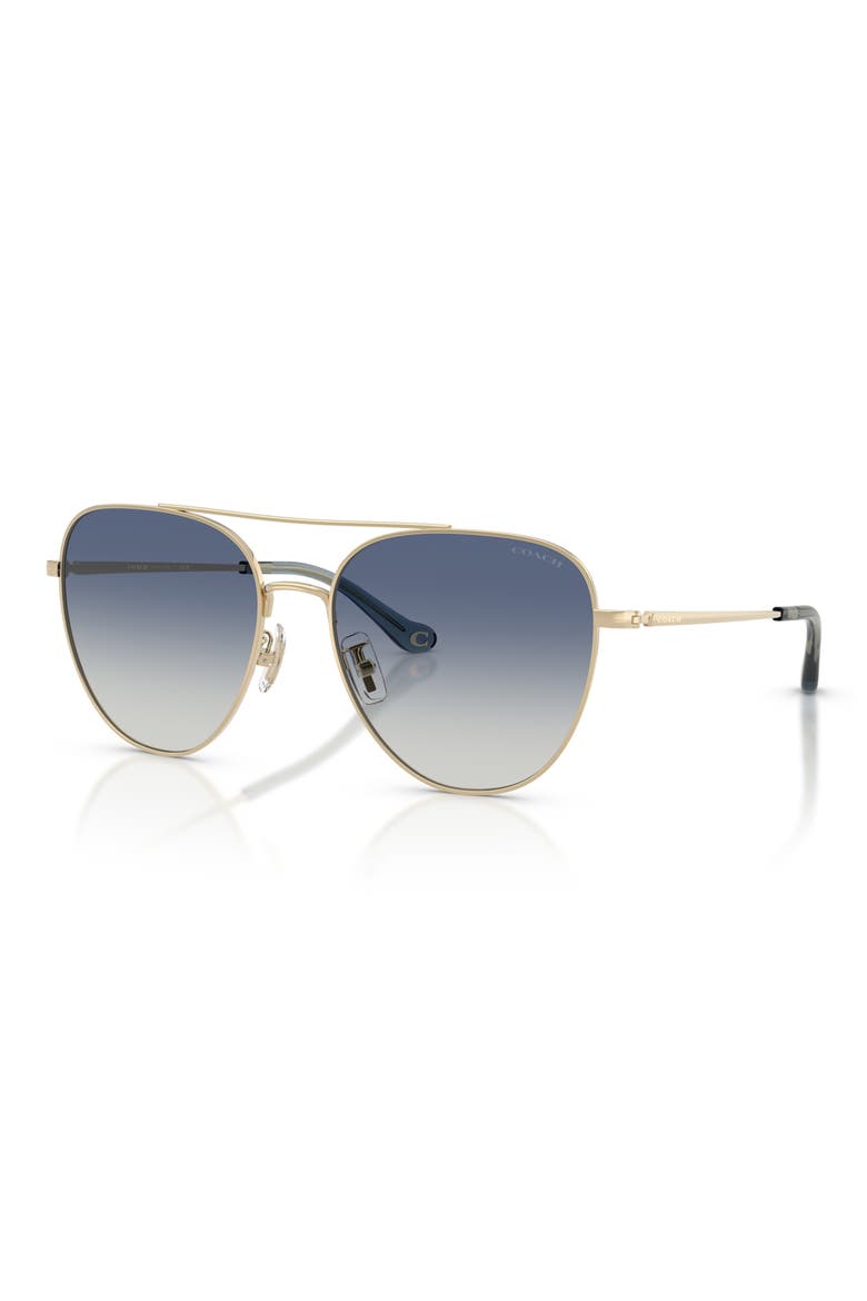 56mm Gradient Pilot Sunglasses, Alternate, color, LIGHT GOLD / BLUE GRADIENT