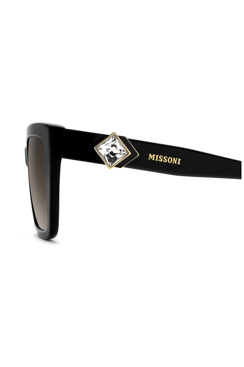 54mm Gradient Square Sunglasses, Alternate, color, BLACK/ BROWN SF