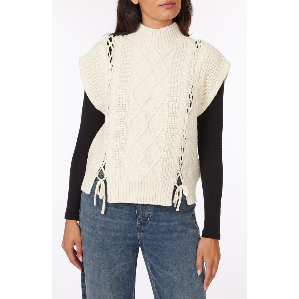 Scotch & Soda Cable Stitch Turtleneck Sweater In Soft Ice