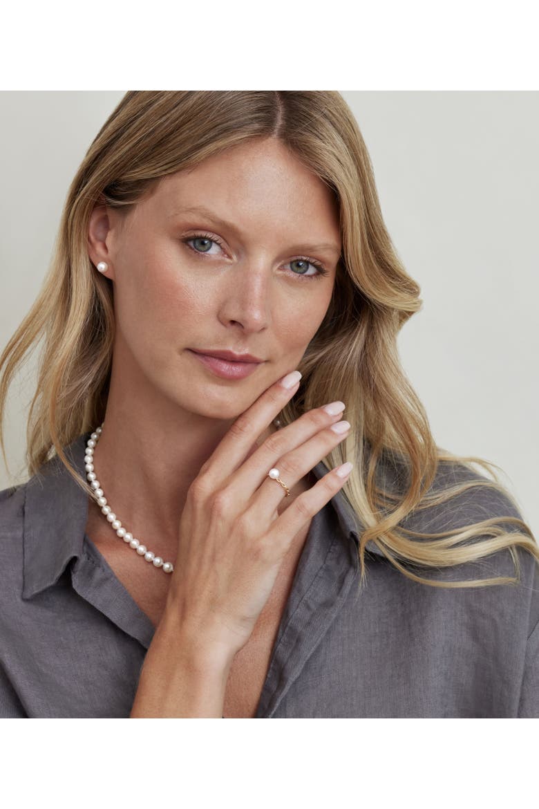 Akoya Pearl Daphne Ring, Alternate, color, Yellow Gold
