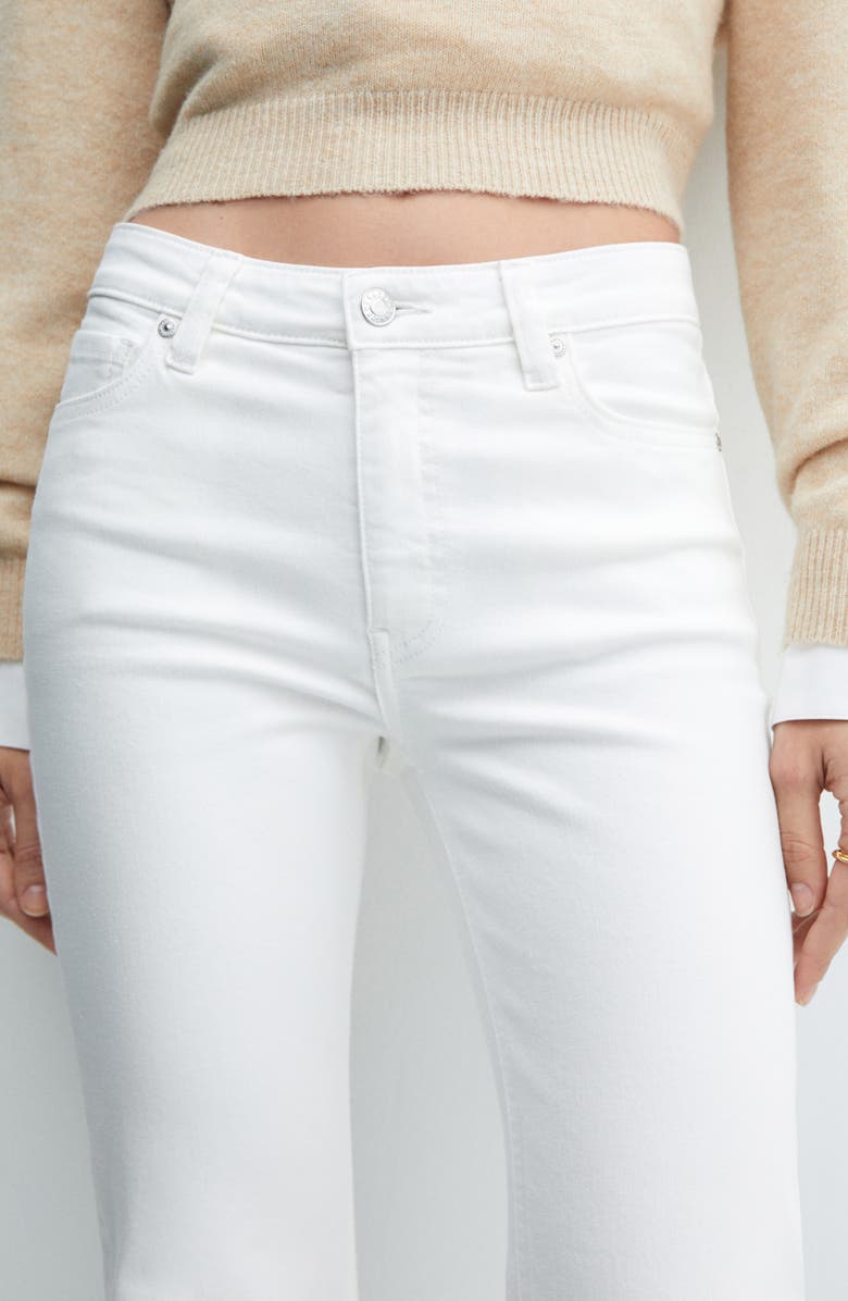 MANGO Raw Hem Crop Flare Jeans, Alternate, color, White
