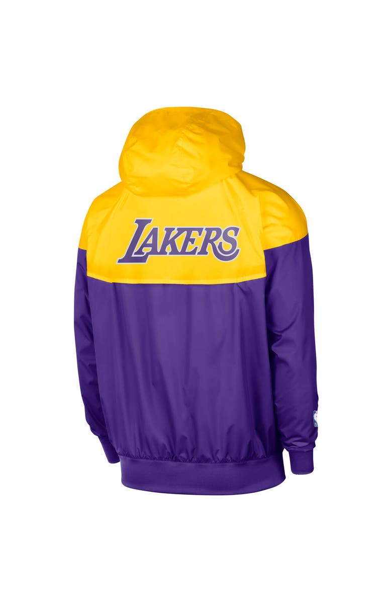 Nike Men's Nike Gold Los Angeles Lakers 75th Anniversary Courtside Windrunner Raglan Hoodie Full-Zip Jacket, Alternate, color, 