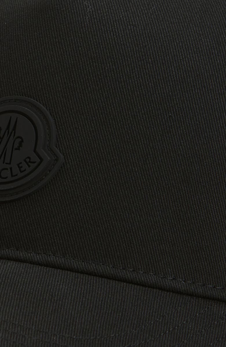Moncler Logo Cotton Twill Baseball Cap, Alternate, color, Black