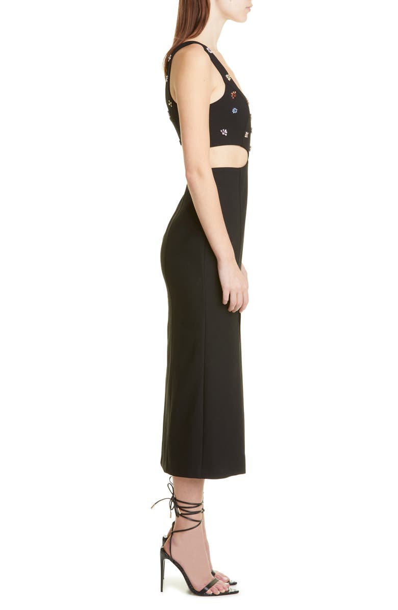 Cinq à Sept Quinny Embellished Cutout Midi Dress, Alternate, color,