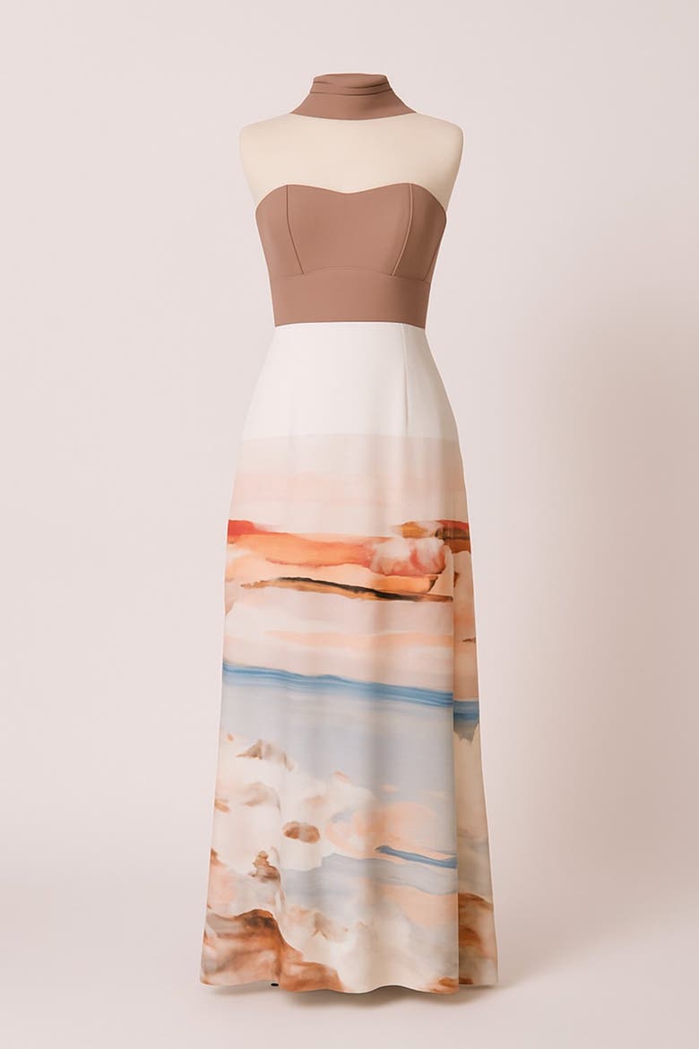 Bajareque Maxi Dress, Alternate, color, Brown