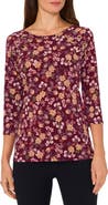 Chaus Floral Grommet Accent Cutout Top