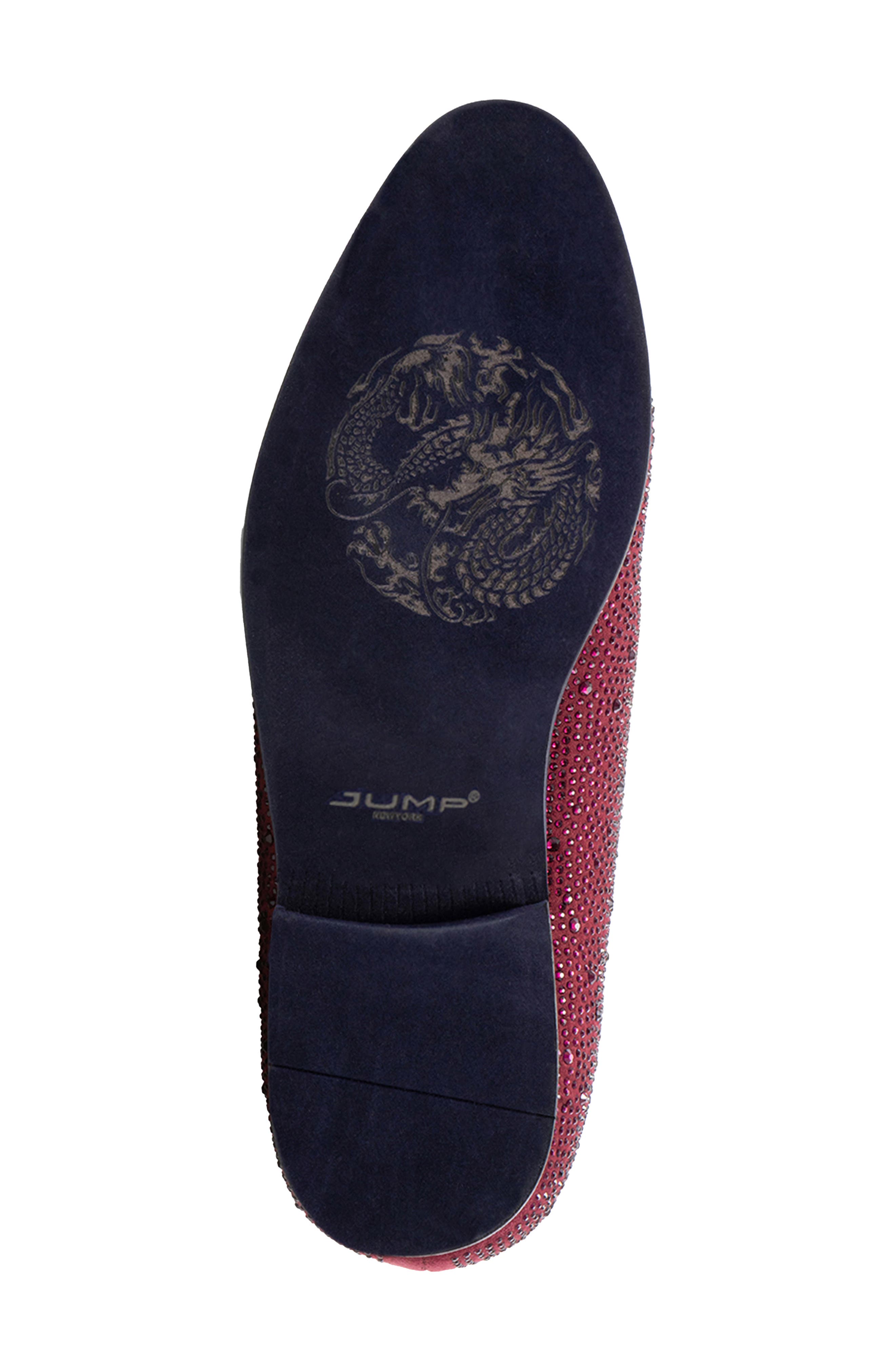 Lavish Studded Smoking Slipper, Alternate, color, BURGUNDY
