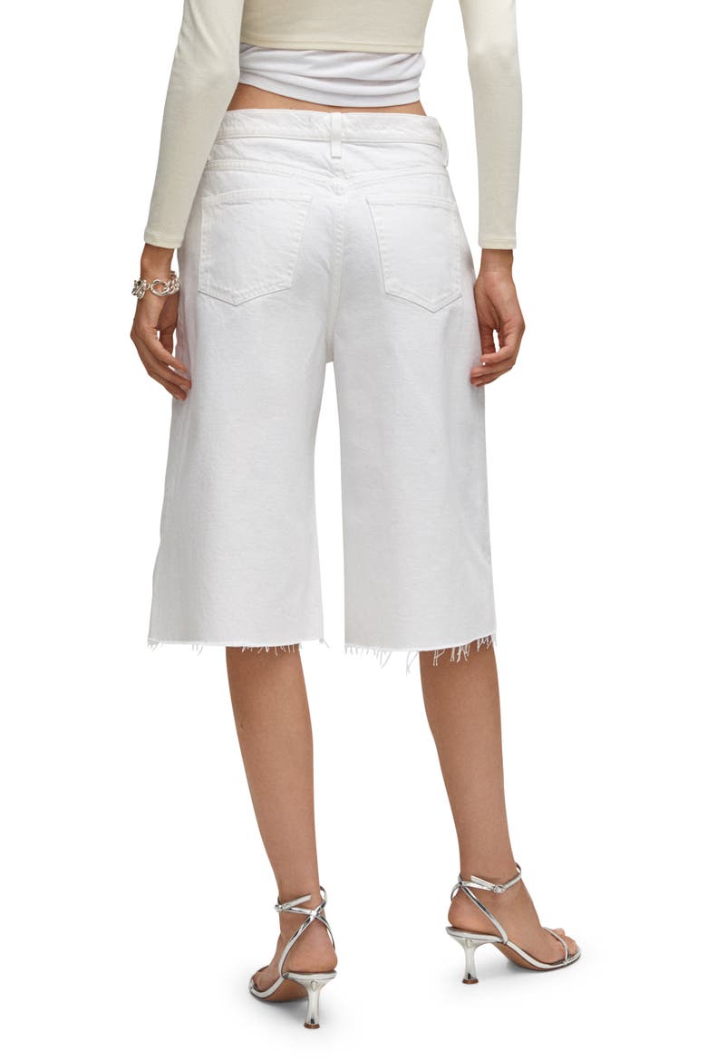 Raw Hem Denim Bermuda Shorts, Alternate, color, WHITE