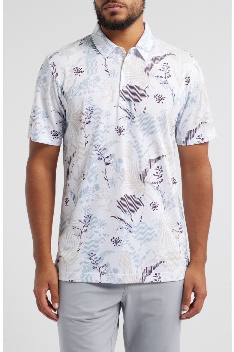 Tropical Fusion Floral Polo, Main, color, WHITE