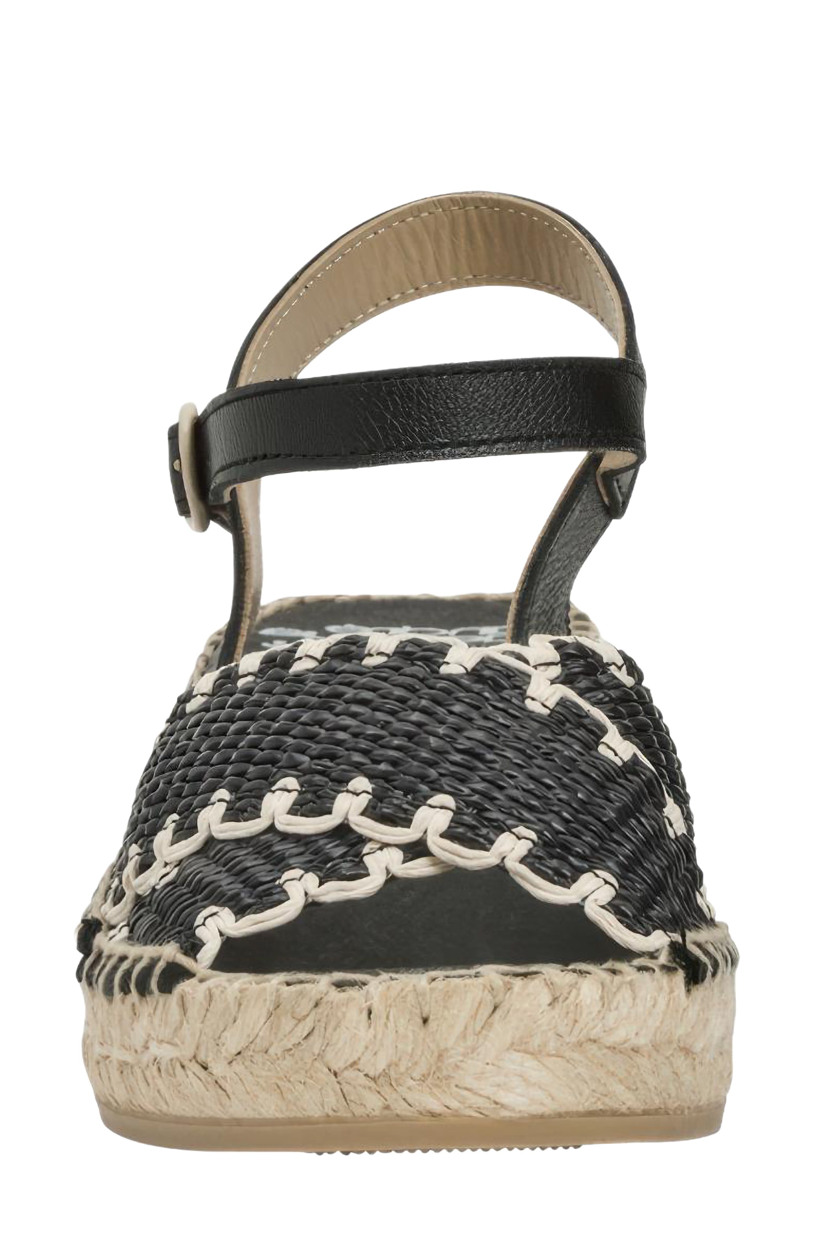 André Assous Calista Espadrille Ankle Strap Platform Sandal, Alternate, color, Black
