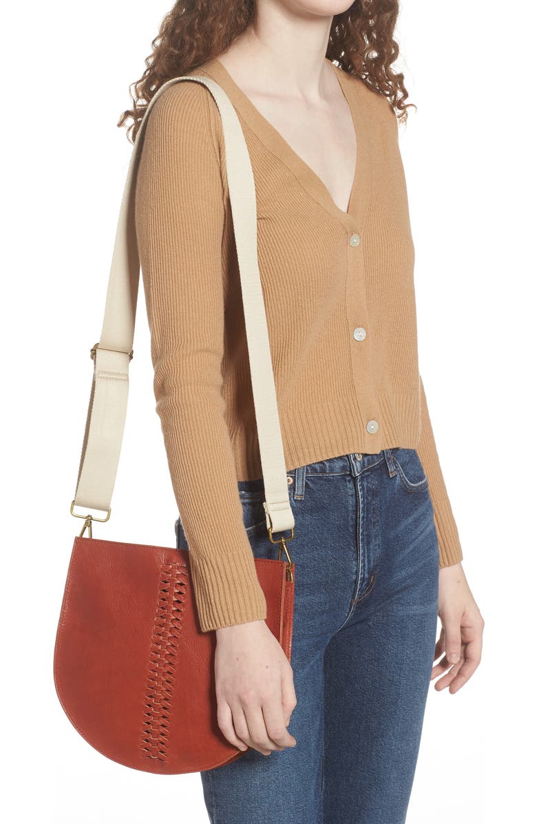 Madewell The Transport Saddlebag Whipstitch Crossbody Bag, Alternate, color,
