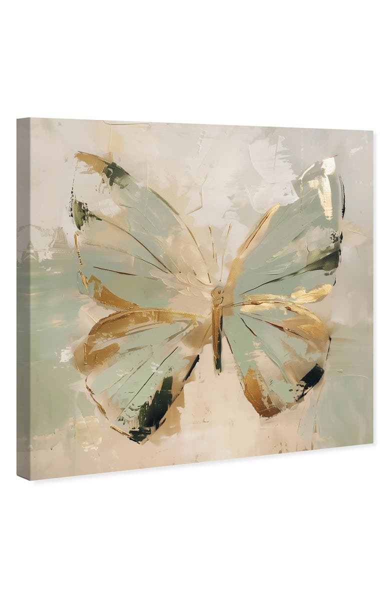 Wynwood Studio Sage Butterfly Canvas Wall Art, Alternate, color, Green