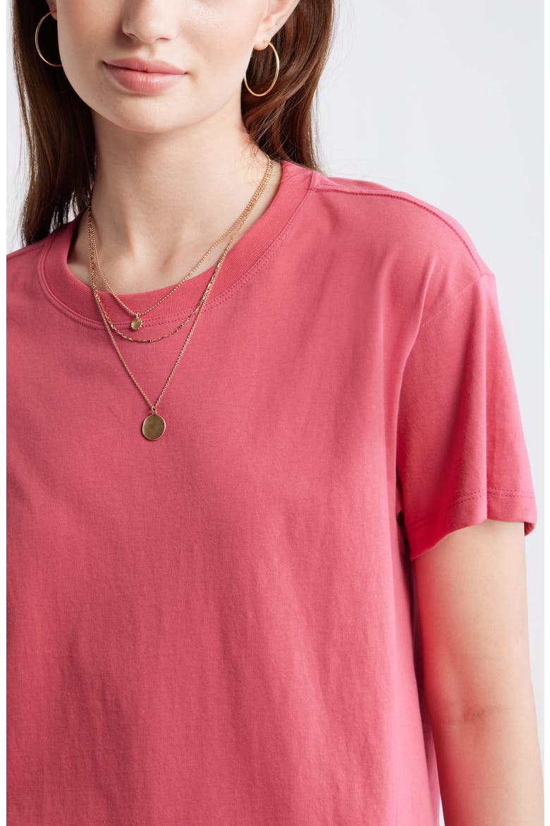 Favorite Cotton T-Shirt, Alternate, color, PINK CARMINE