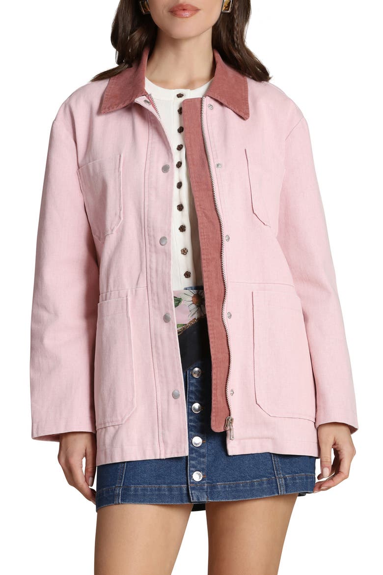 Cotton Barn Jacket, Main, color, BLACKBERRY