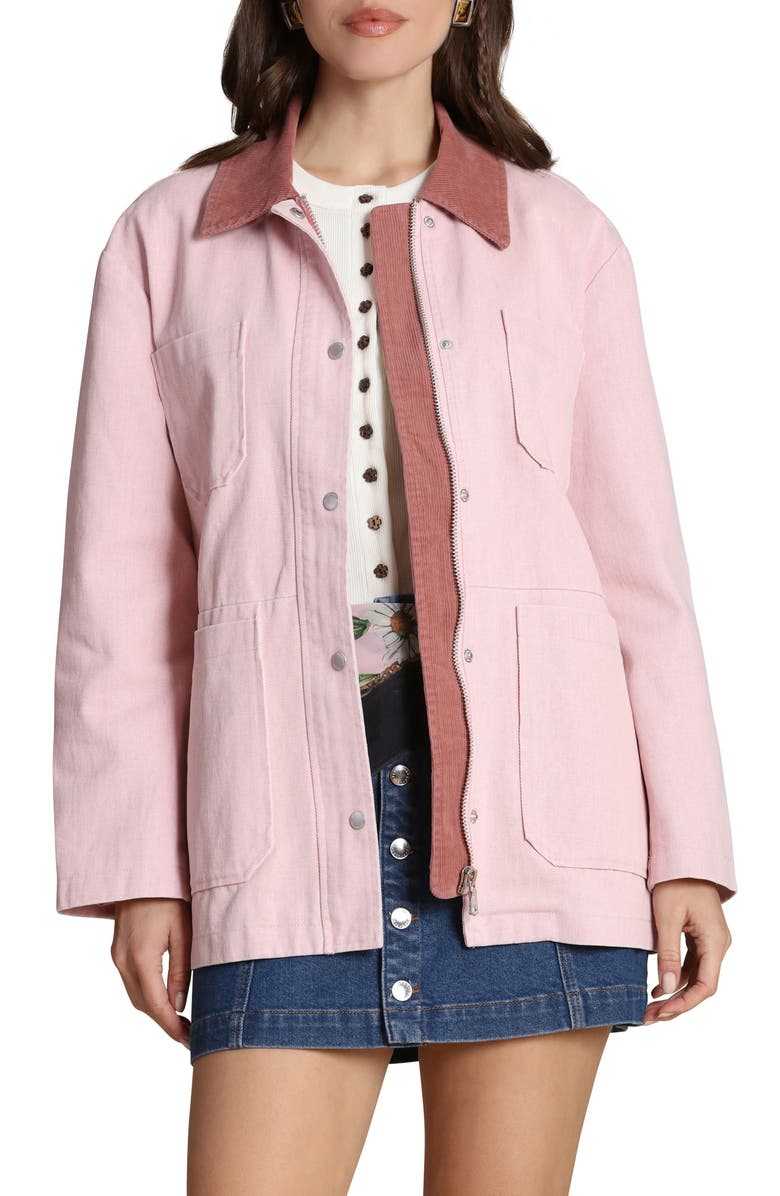 Avec Les Filles Cotton Barn Jacket, Alternate, color, Blackberry