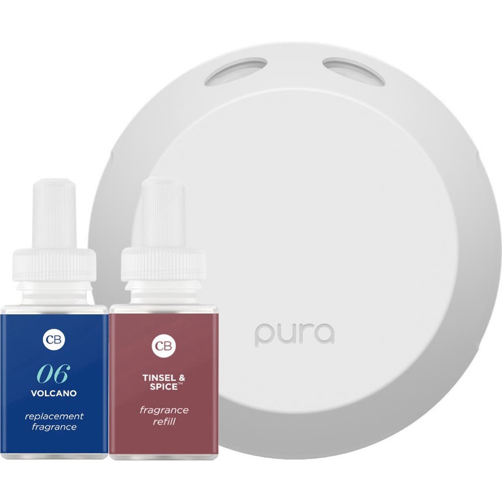 Pura X Capri Blue Volcano & Tinsel & Spice 4 Smart Fragrance Diffuser & Refill Set In Blue