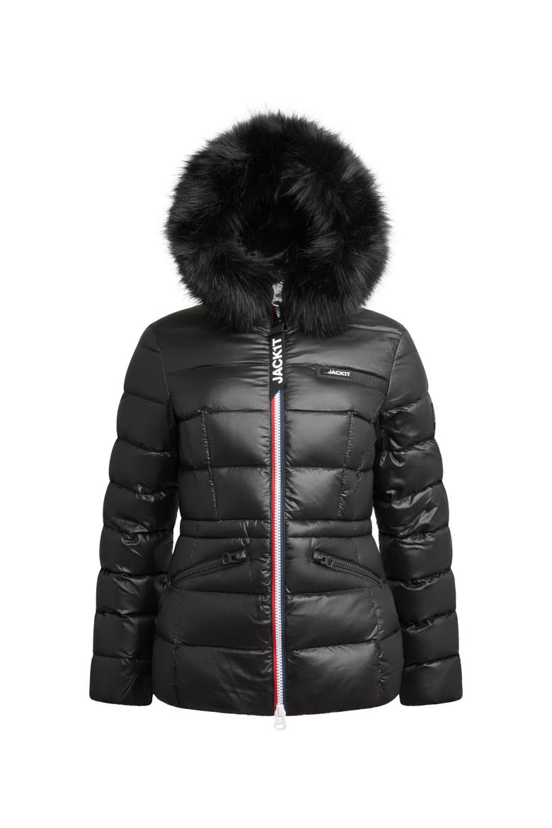 R4D Faux Fur Tricolore Racer Jacket, Alternate, color, BLACK