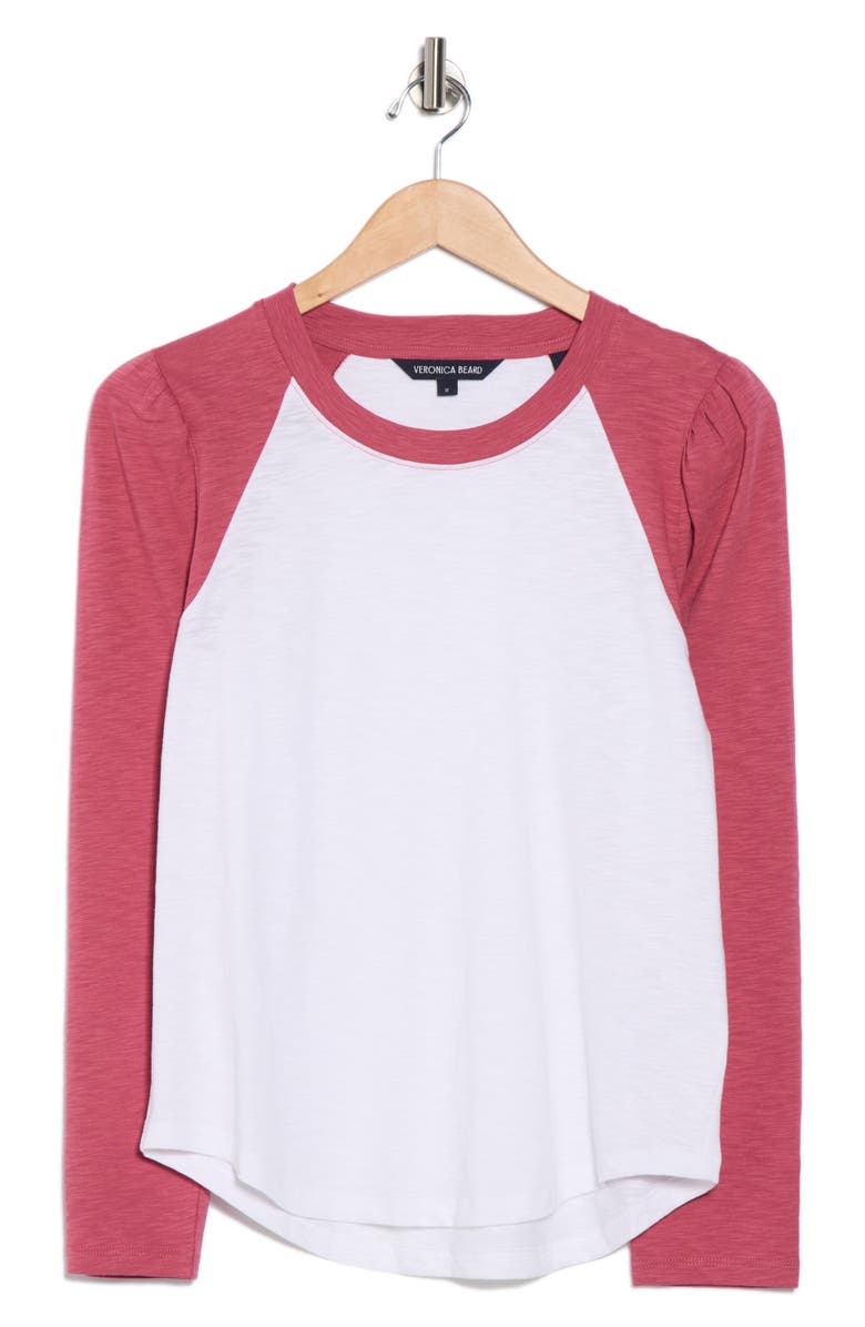 Veronica Beard Mason Raglan Sleeve Cotton Baseball T-Shirt, Alternate, color,