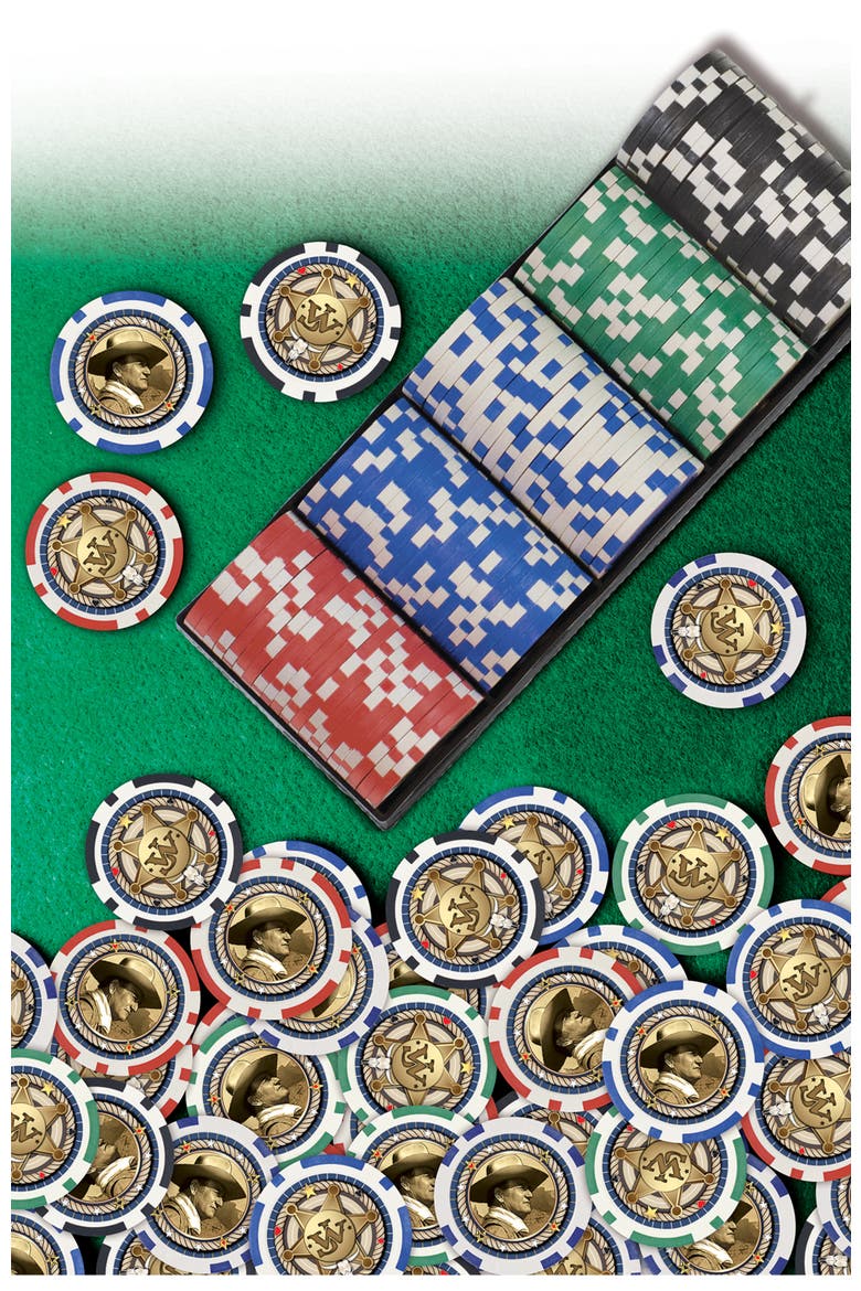 John Wayne 100 Piece Poker Chips, Alternate, color, Multicolor