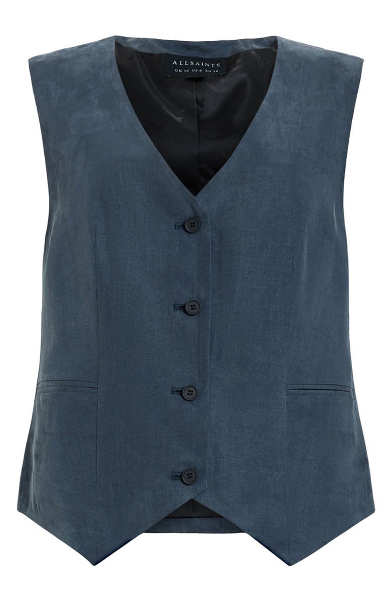 AllSaints Averie Ten Vest, Alternate, color, Blueberry Blue
