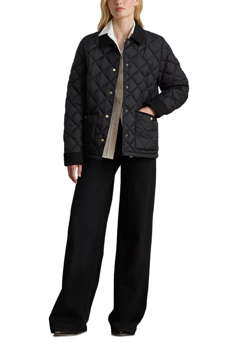Diamond Quilted Jacket, Alternate, color, BLACK