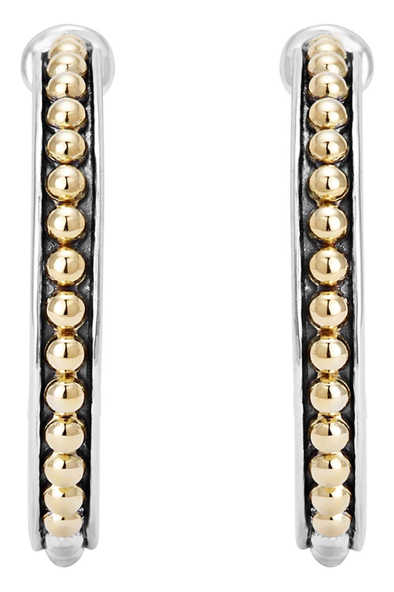 KSL Beaded Hoop Earrings, Alternate, color, SILVER/ GOLD