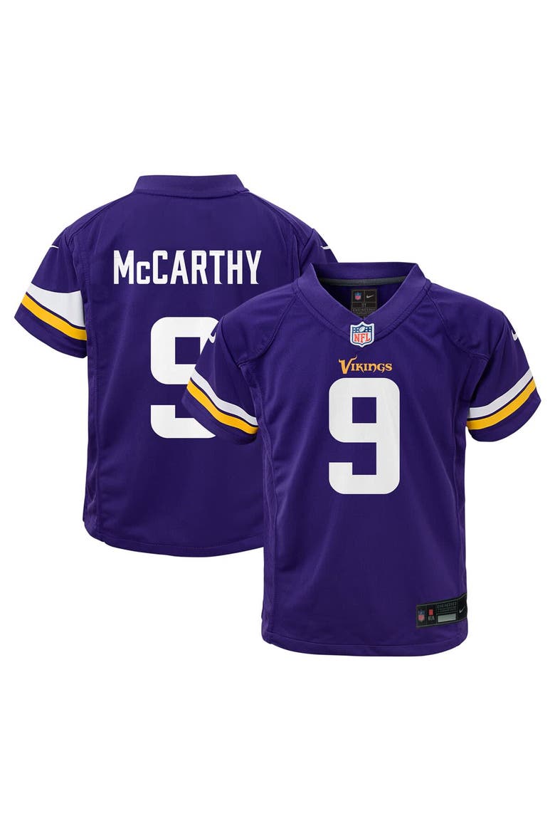 Preschool Nike J.J. McCarthy Purple Minnesota Vikings Player Game Jersey, Main, color, Purple