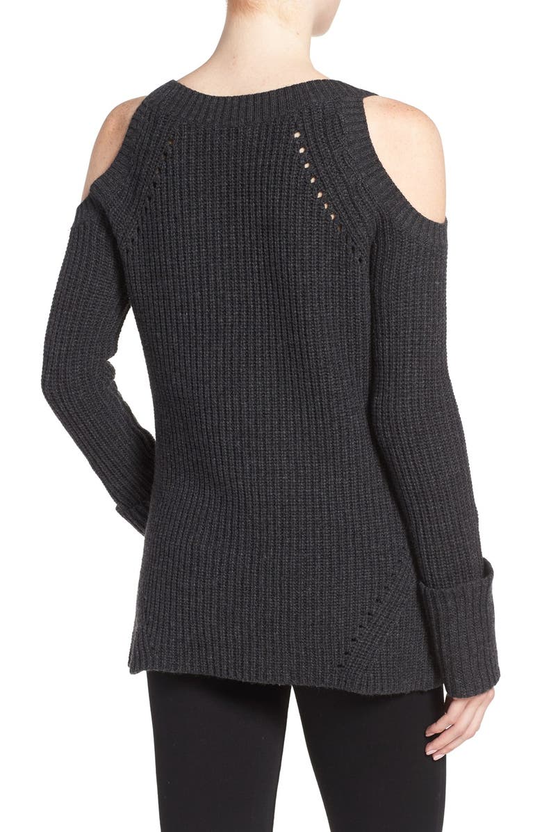 Chelsea28 Olivia Palermo + Chelsea28 Ribbed Cold Shoulder Sweater, Alternate, color, 