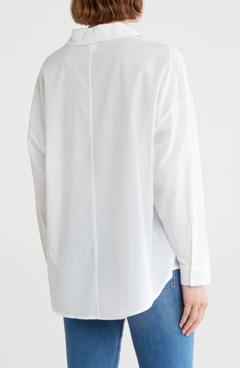 Melrose and Market Cotton Button-Up Tunic, Alternate, color, White