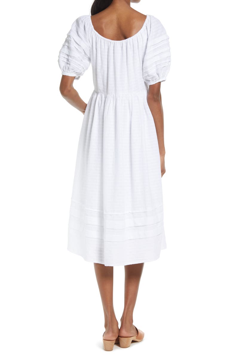 Madewell Pintuck Easy Midi Dress, Alternate, color, 