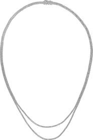 LANA 14K Gold Skinny Double Strand Tennis Necklace