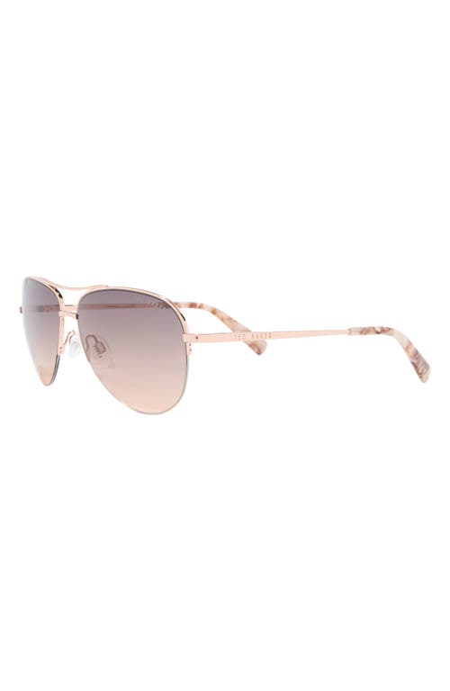 Ted Baker 57mm Gradient Half Rim Aviator Sunglasses In Pink