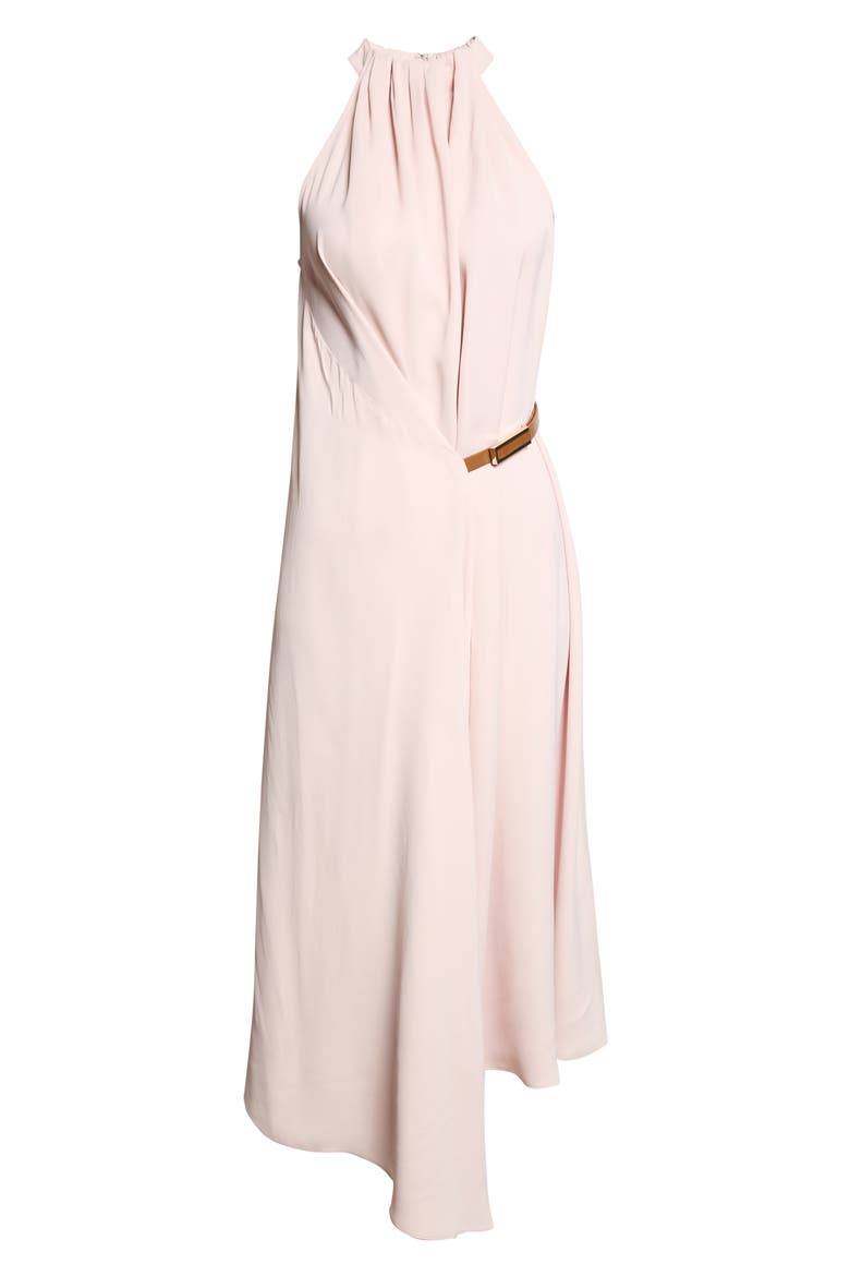 Evie Halter Neck Midi Dress, Alternate, color, PALE PINK