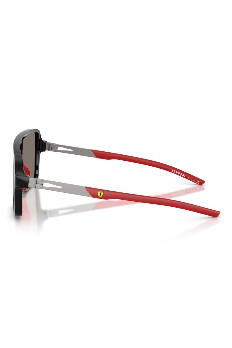 132mm Rectangular Sunglasses, Alternate, color, BLACK SHINY / LIGHT GREY