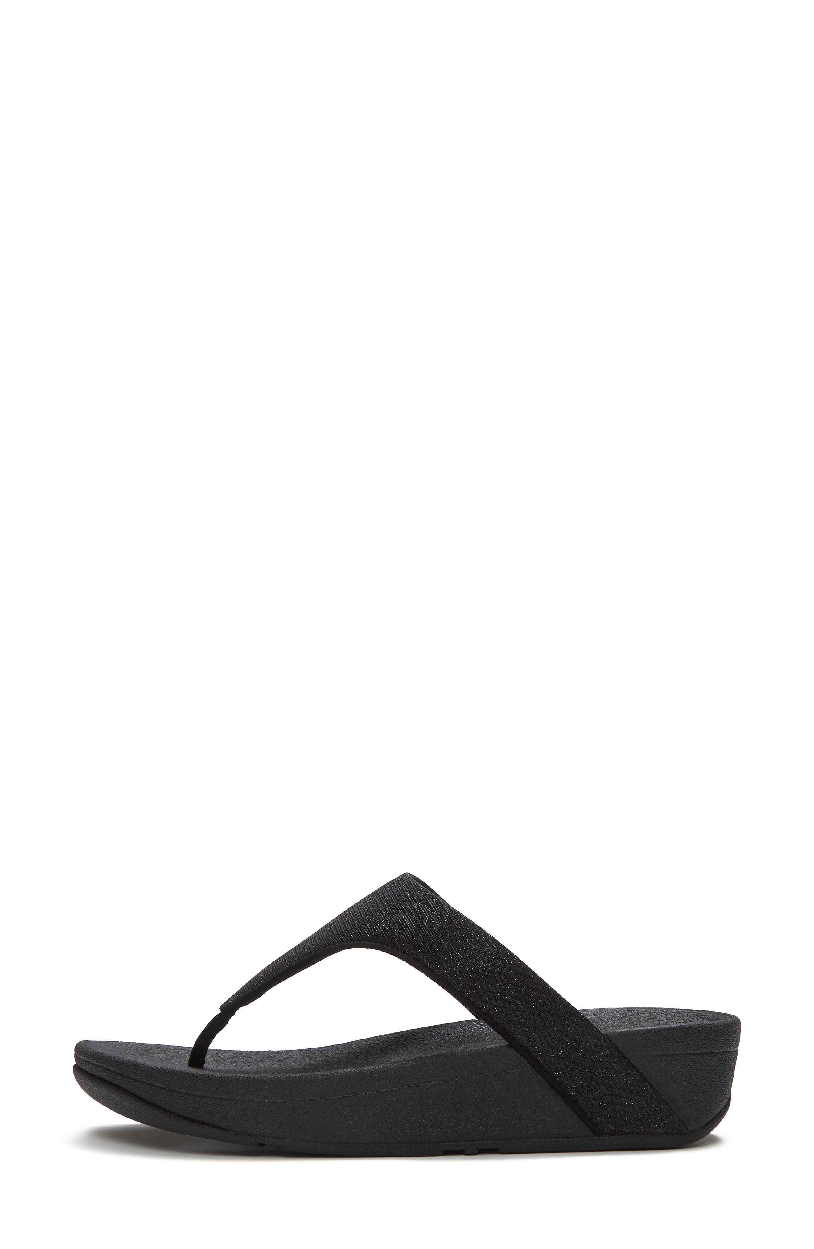Flowrise Glitz Wedge Flip Flop, Alternate, color, BLACK
