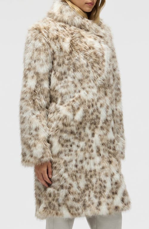 Nvlt Faux Fur Longline Coat In Gray