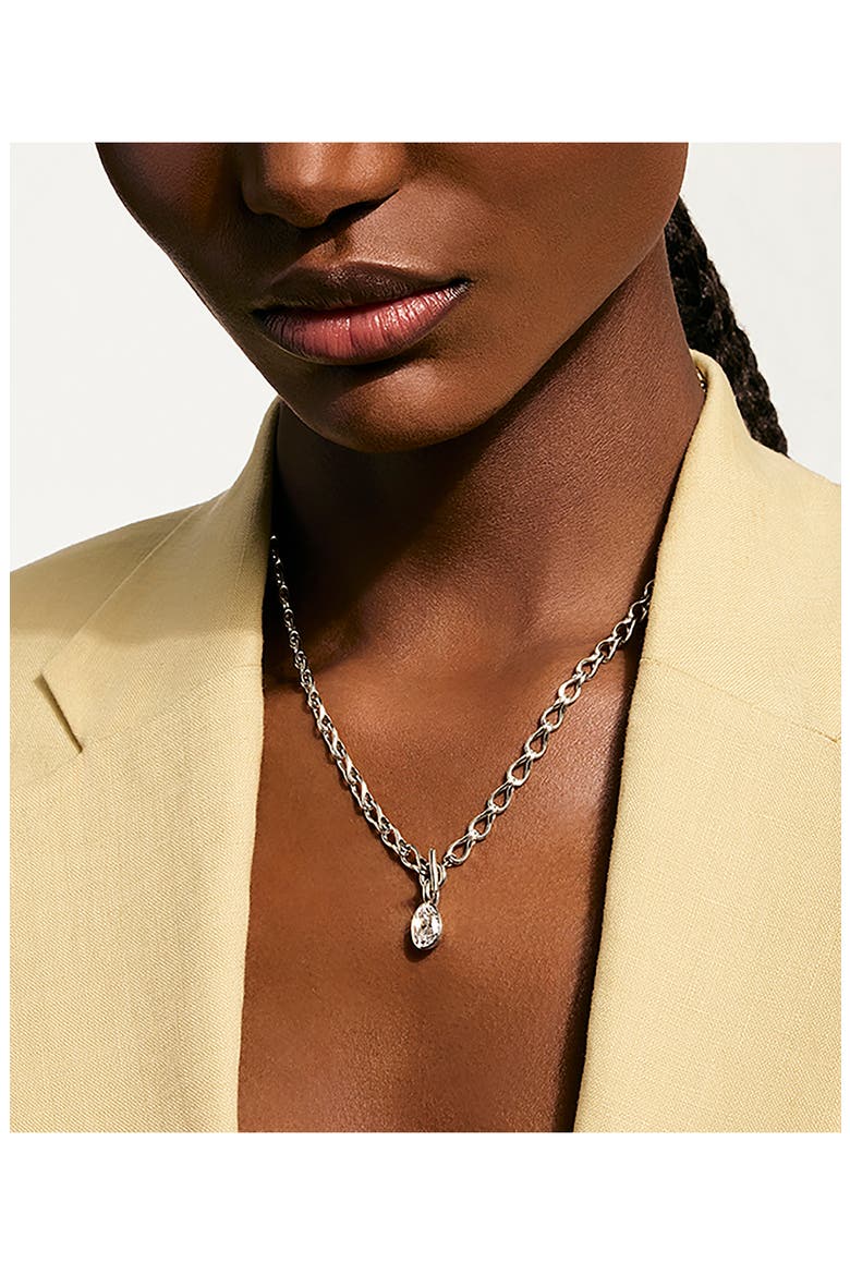 JH Lovestruck™ Surf Link Necklace, Sterling Silver, Lab-Grown Diamond, 2.5TCW, Alternate, color, SILVER