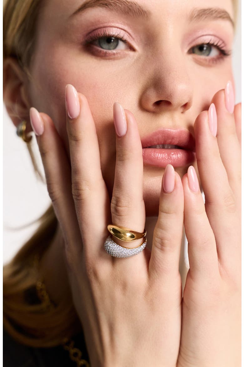 Gemini Set of 2 Rings, Alternate, color, GOLD