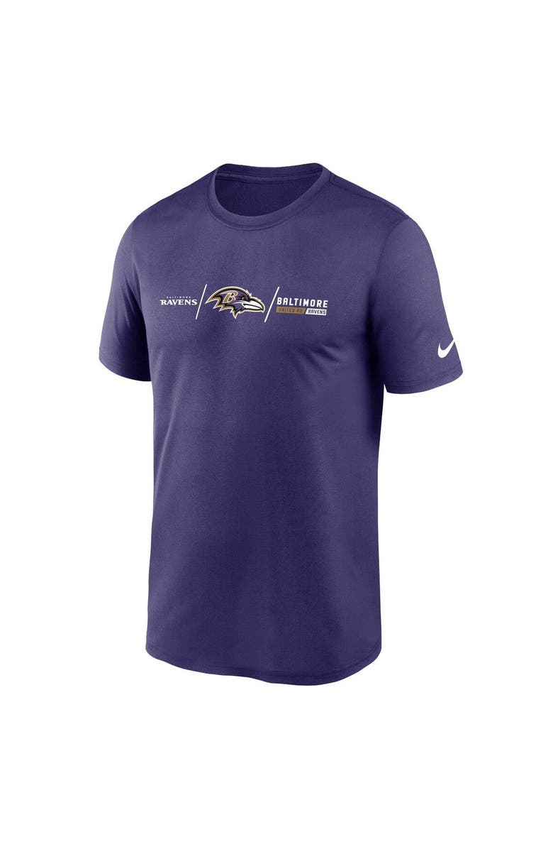 Nike Men's Nike Purple Baltimore Ravens Horizontal Lockup Legend T-Shirt, Alternate, color, Purple