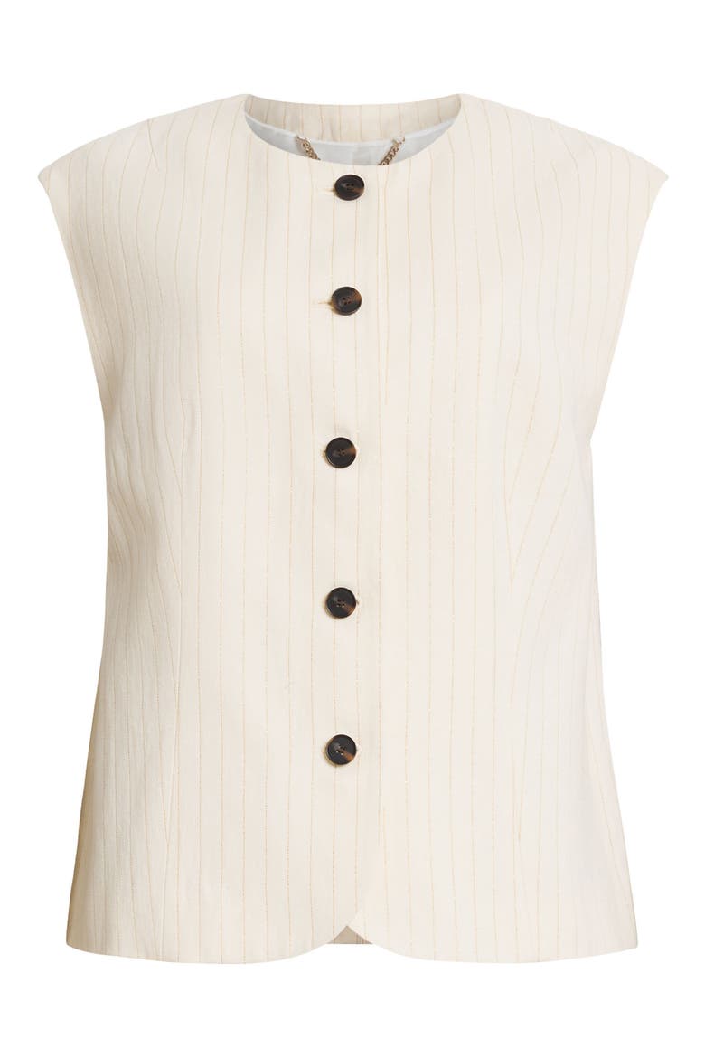 Payton Pinstripe Vest, Alternate, color, IVORY WHITE