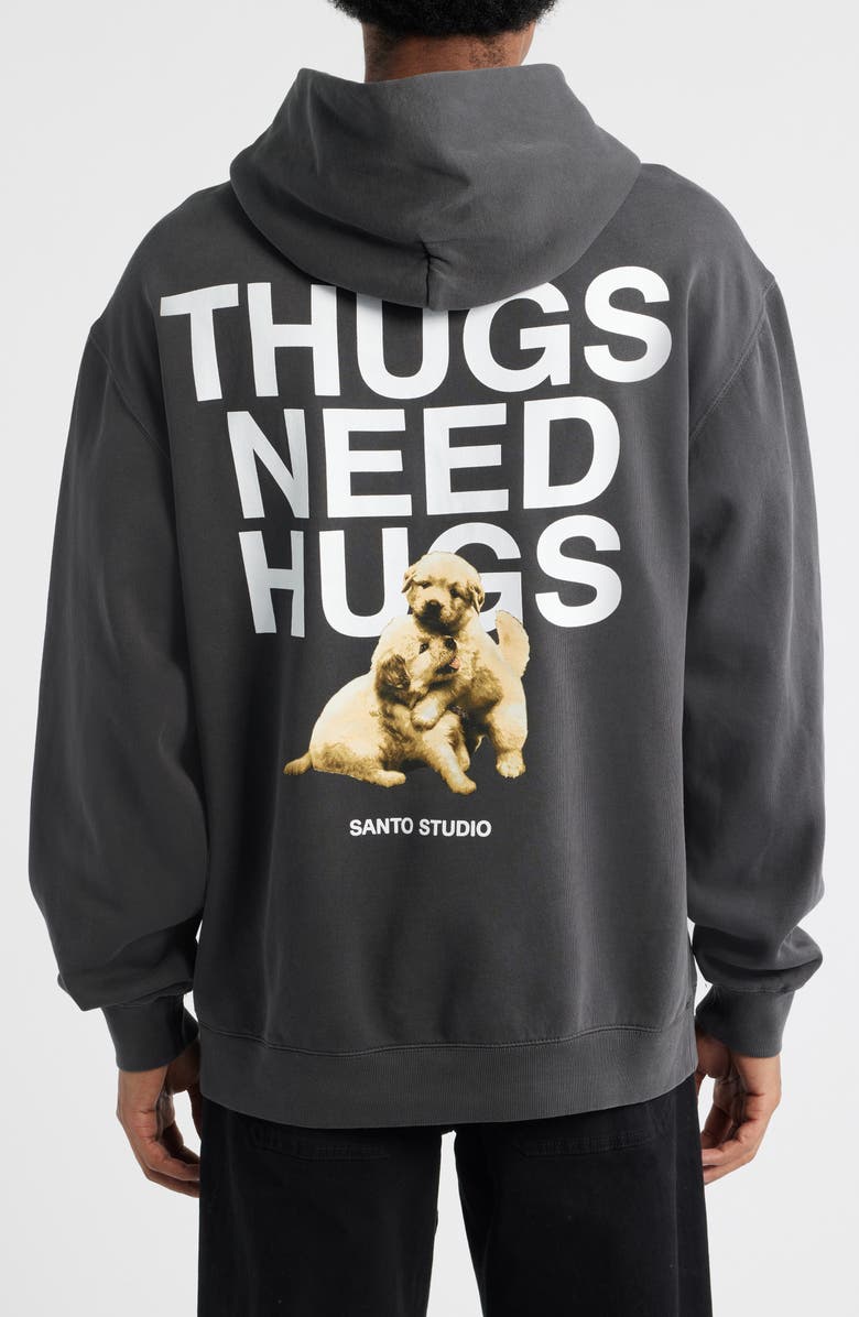 SANTO STUDIO Thugs Need Hugs Graphic Hoodie, Alternate, color, 